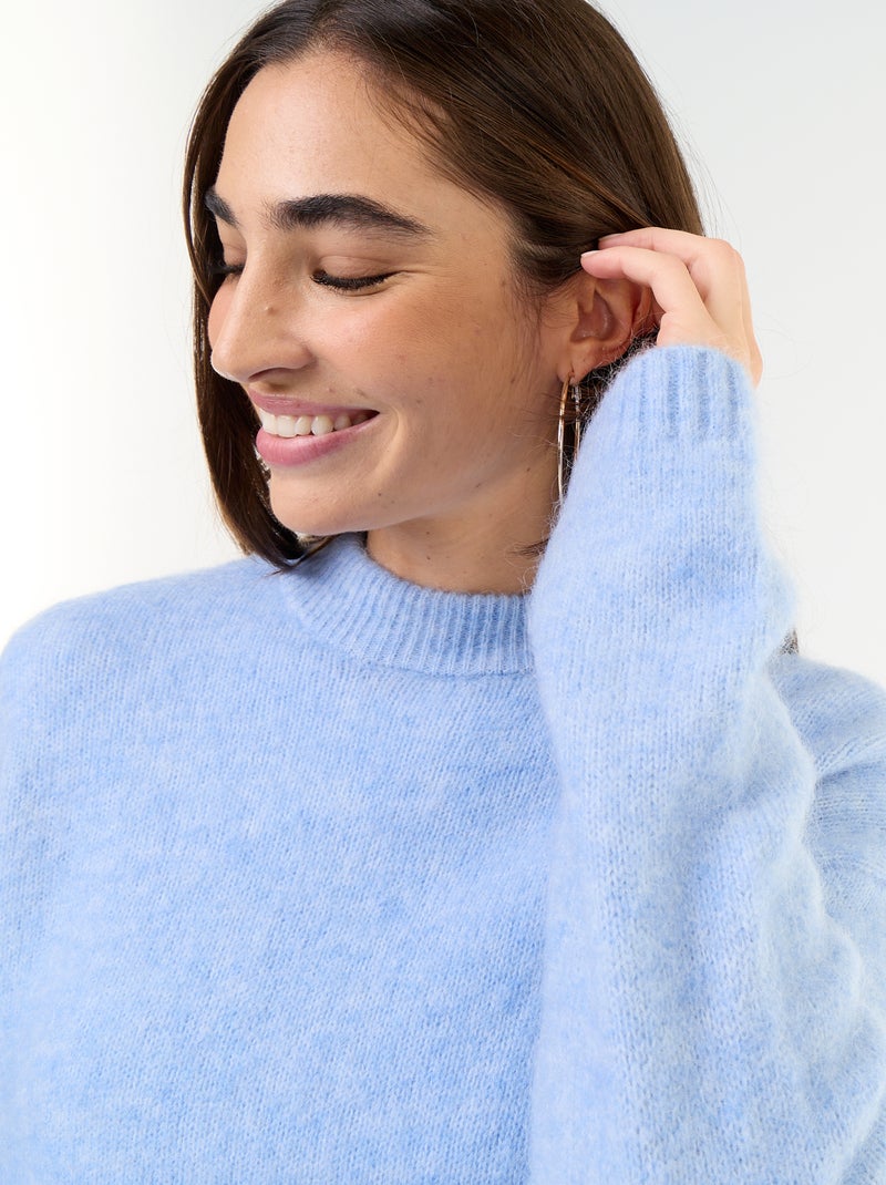 Warme mohair trui met ronde hals Blauw - Kiabi