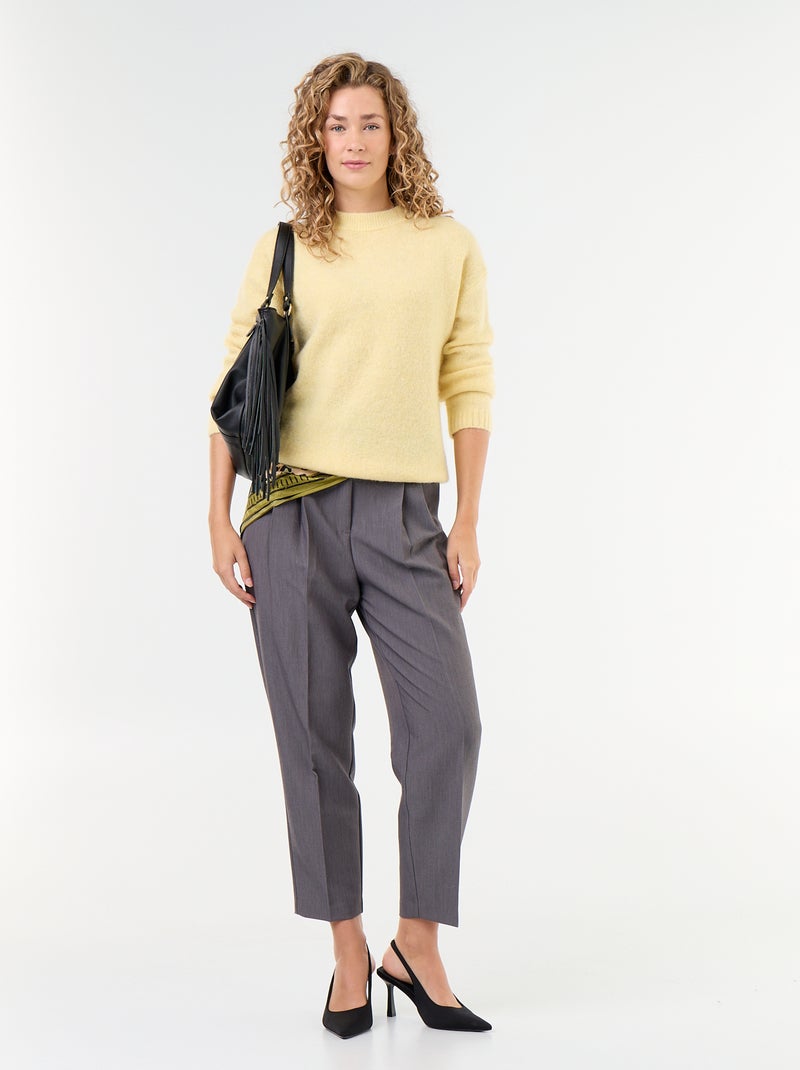 Warme mohair trui met ronde hals Geel - Kiabi