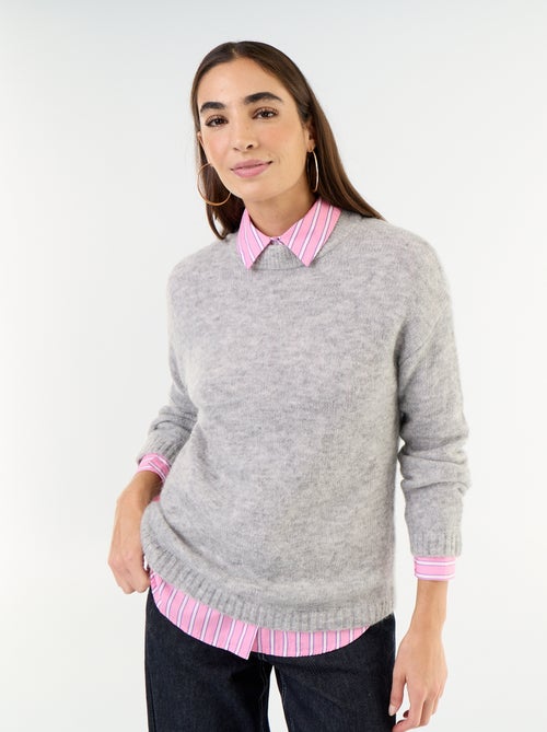 Warme mohair trui met ronde hals - Kiabi