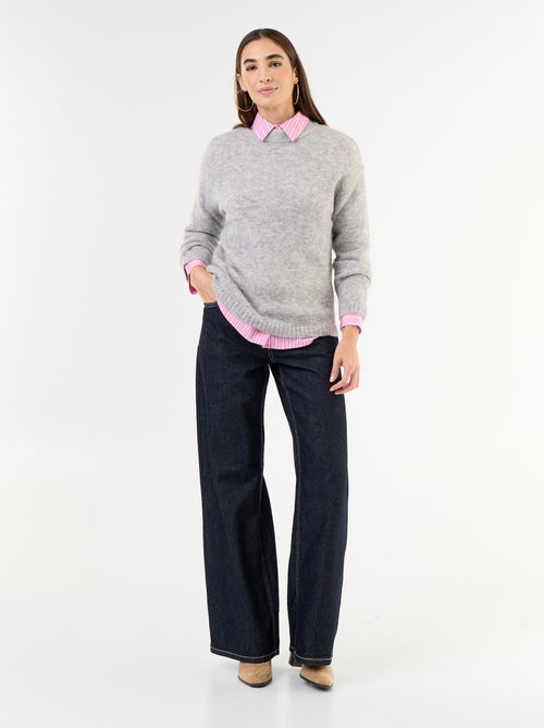 Warme mohair trui met ronde hals - Kiabi