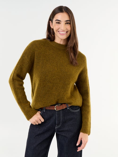 Warme mohair trui met ronde hals - Kiabi