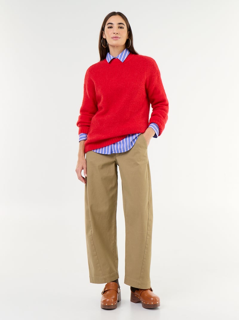 Warme mohair trui met ronde hals Rood - Kiabi