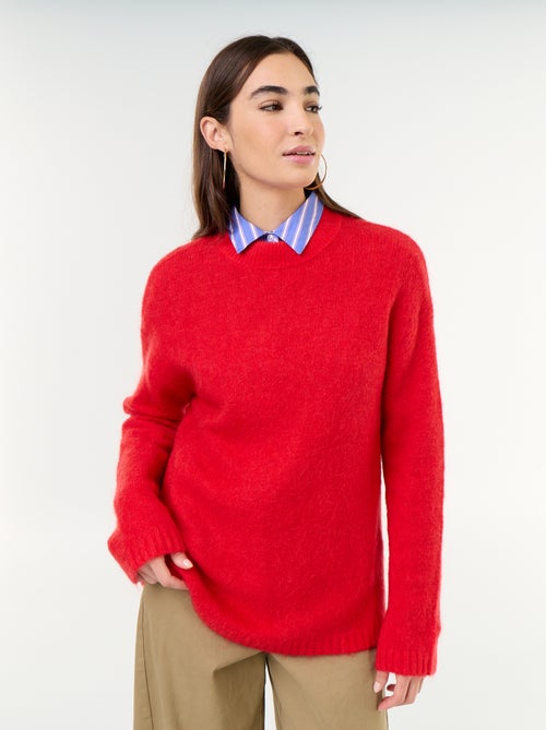 Warme mohair trui met ronde hals - Kiabi
