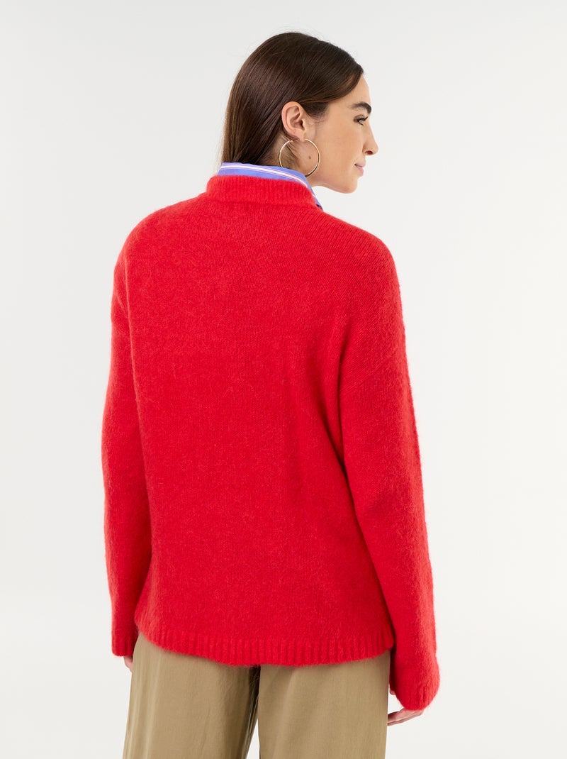 Warme mohair trui met ronde hals Rood - Kiabi
