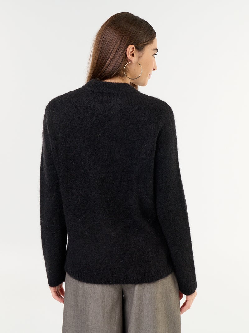 Warme mohair trui met ronde hals Zwart - Kiabi