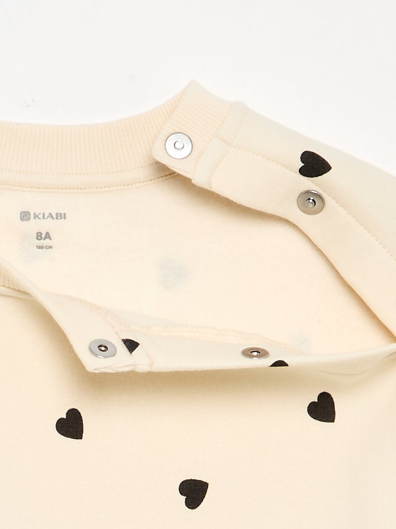 Warme molton sweater - gemakkelijk aan te trekken collectie Biege - Kiabi