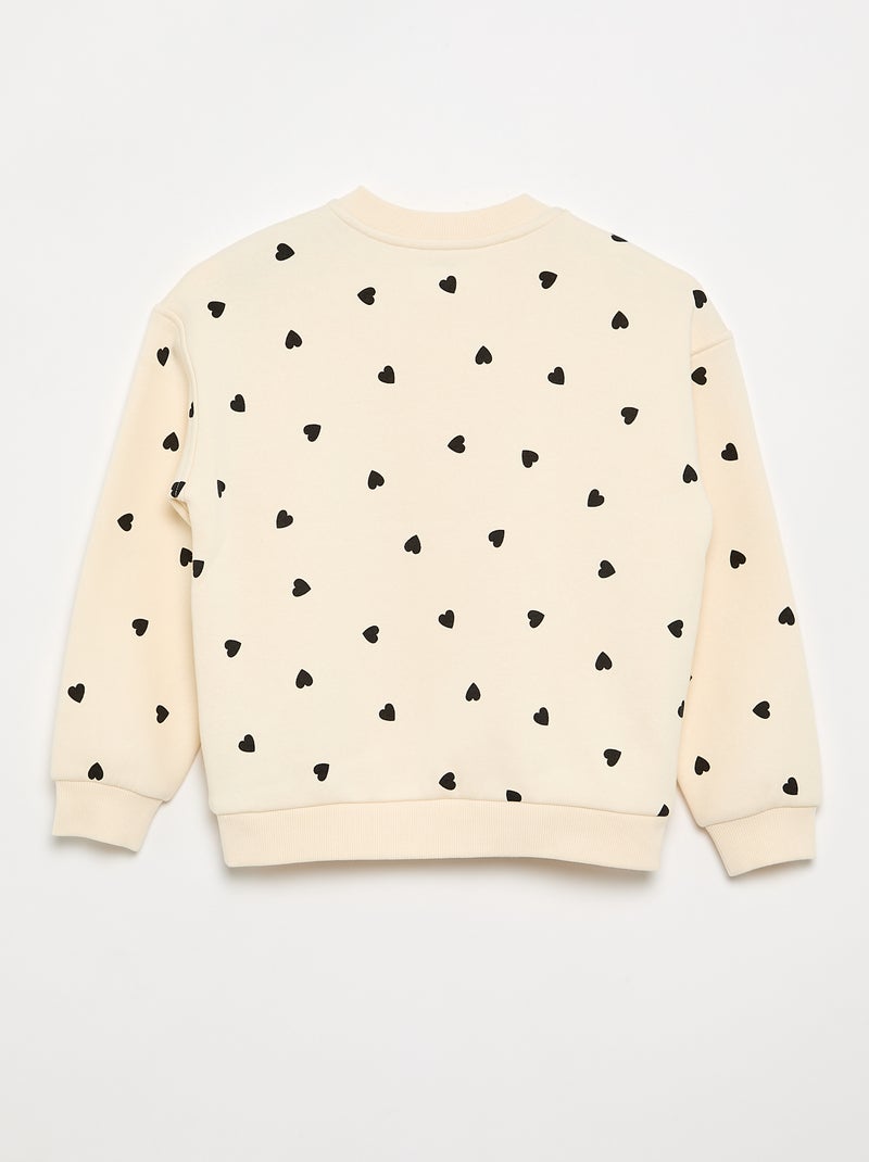 Warme molton sweater - gemakkelijk aan te trekken collectie Biege - Kiabi