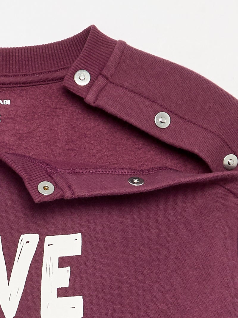 Warme molton sweater - gemakkelijk aan te trekken collectie Rood - Kiabi