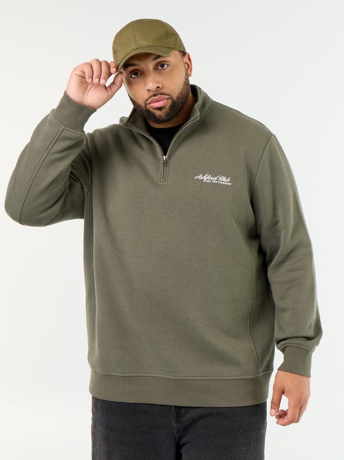 Warme molton sweater met ritskraag - Kiabi