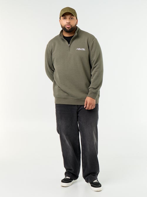 Warme molton sweater met ritskraag - Kiabi