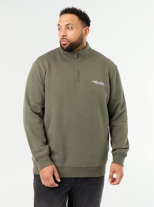 Warme molton sweater met ritskraag - Kiabi