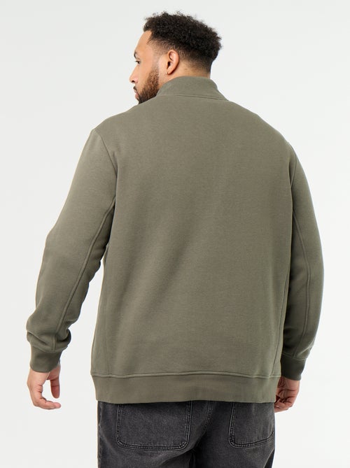 Warme molton sweater met ritskraag - Kiabi