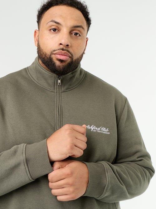 Warme molton sweater met ritskraag - Kiabi