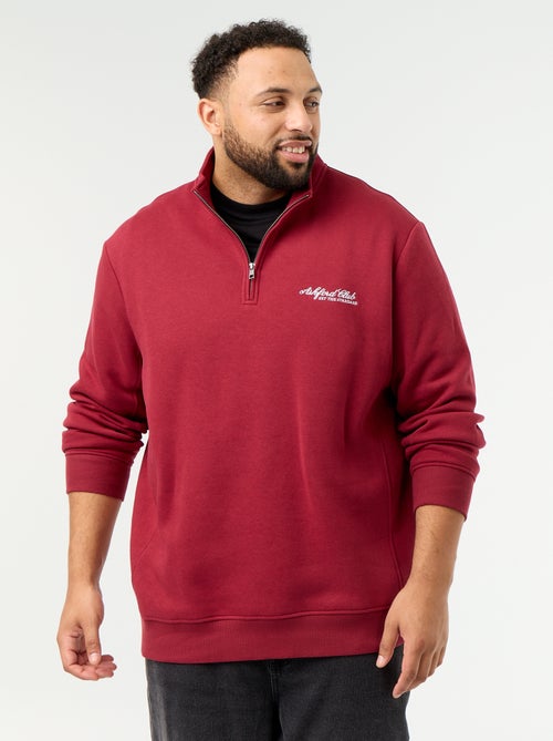 Warme molton sweater met ritskraag - Kiabi