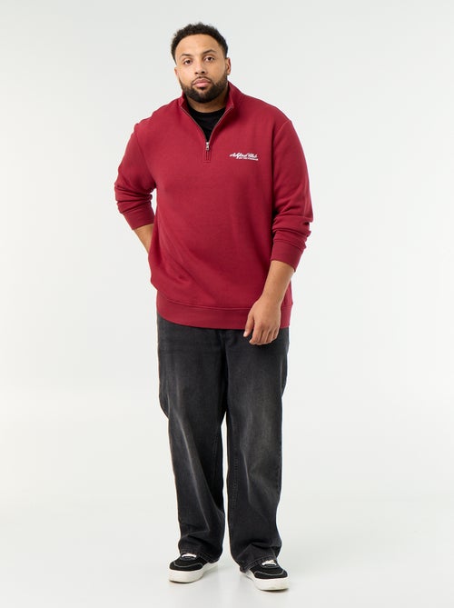 Warme molton sweater met ritskraag - Kiabi