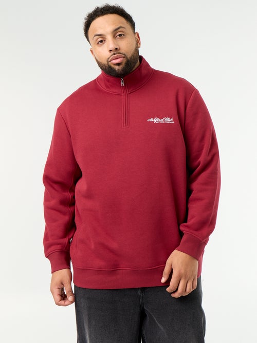 Warme molton sweater met ritskraag - Kiabi