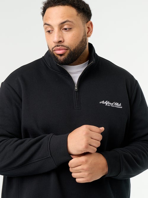 Warme molton sweater met ritskraag - Kiabi