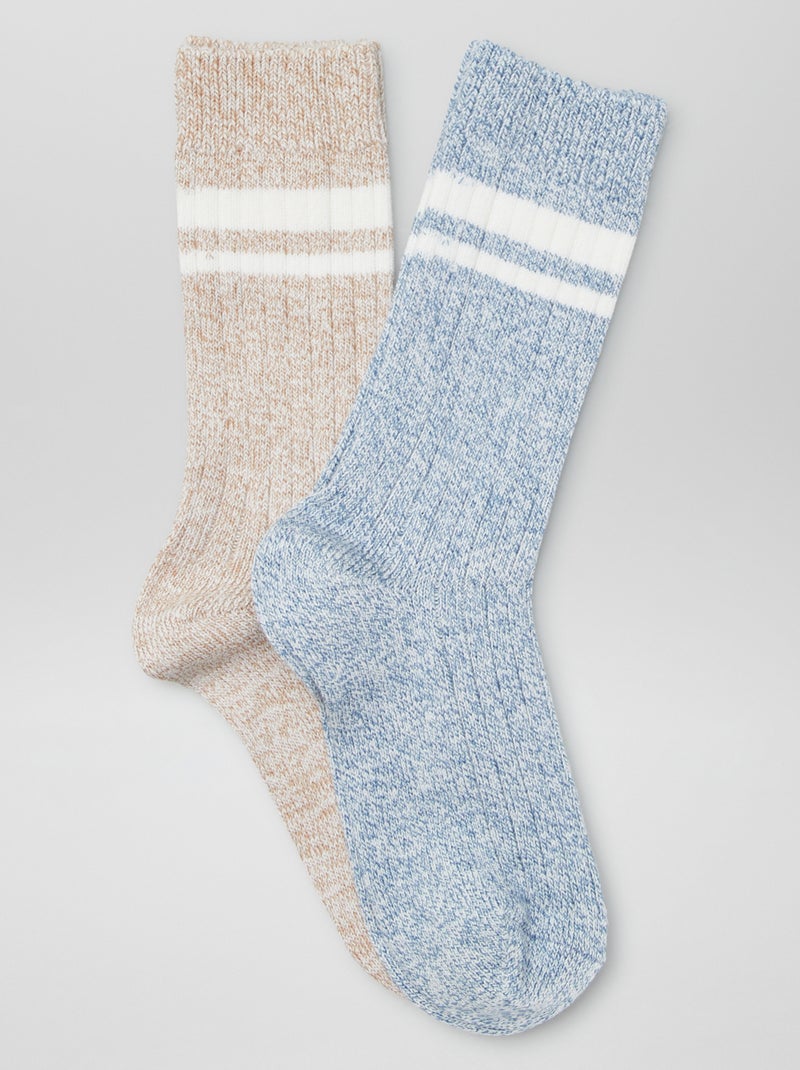 Warme sokken van gespikkeld tricot GRIJS - Kiabi