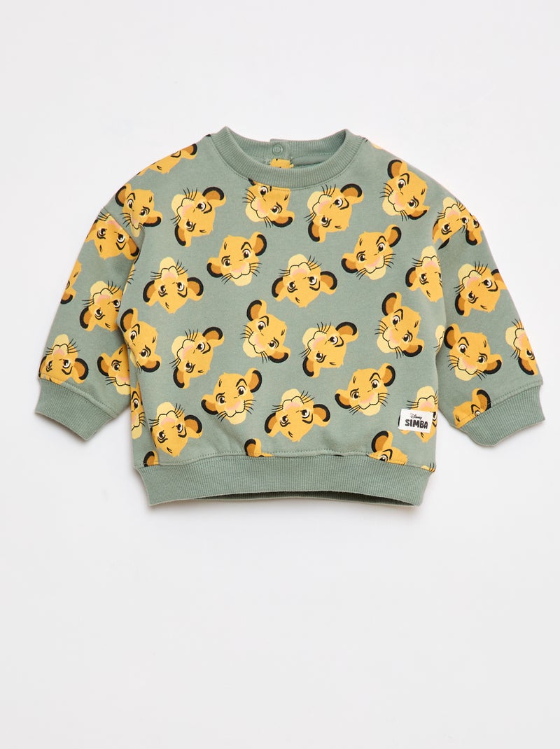 Warme sweater met 'Disney'-print Groen - Kiabi
