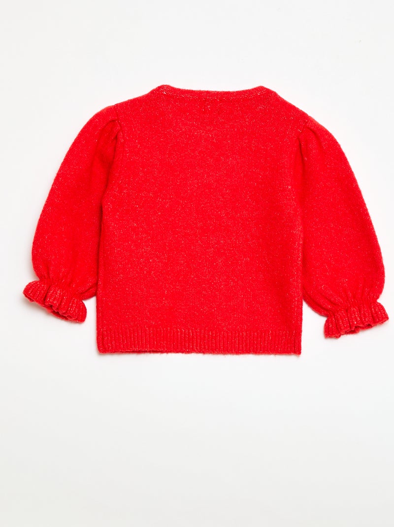 Warme trui met ballonmouwen Rood - Kiabi