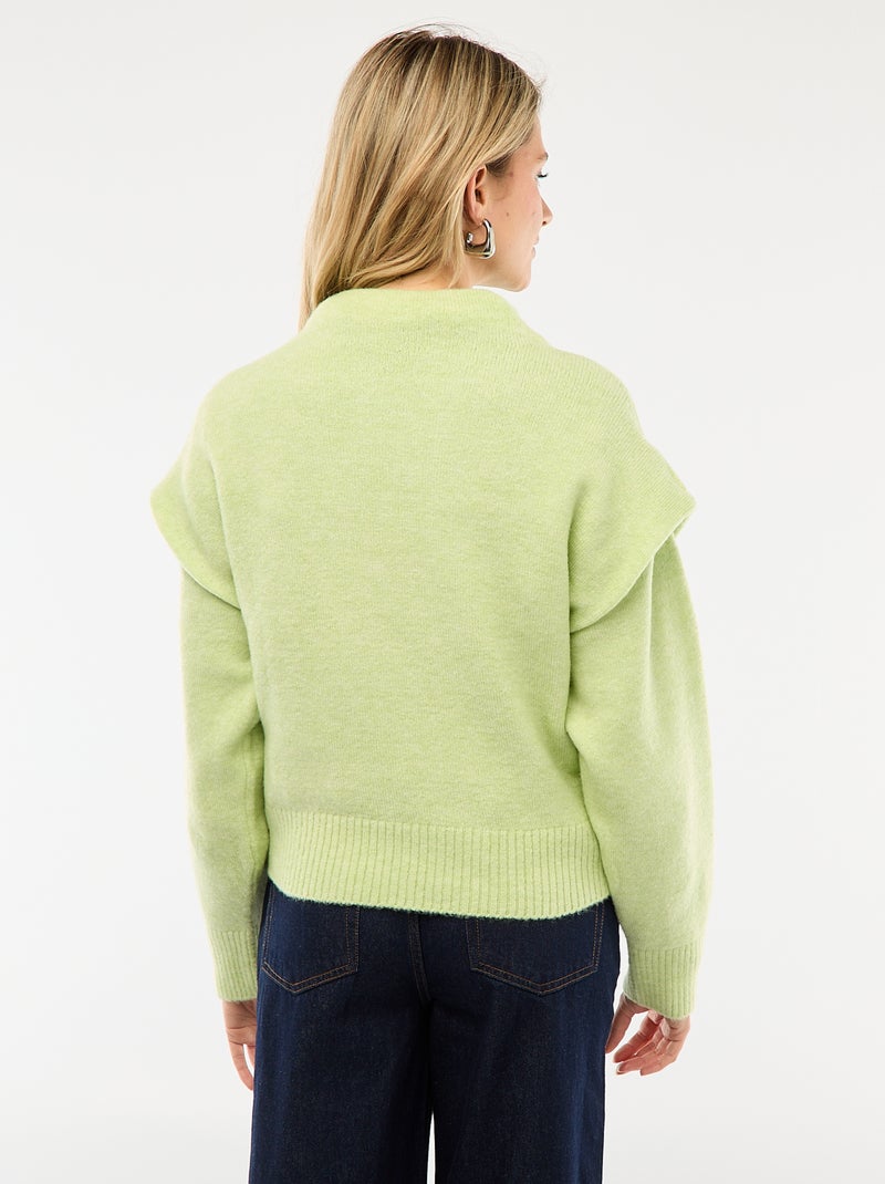 Warme trui met col Groen - Kiabi