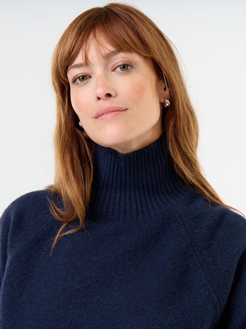 Warme trui met opstaande kraag Blauw - Kiabi