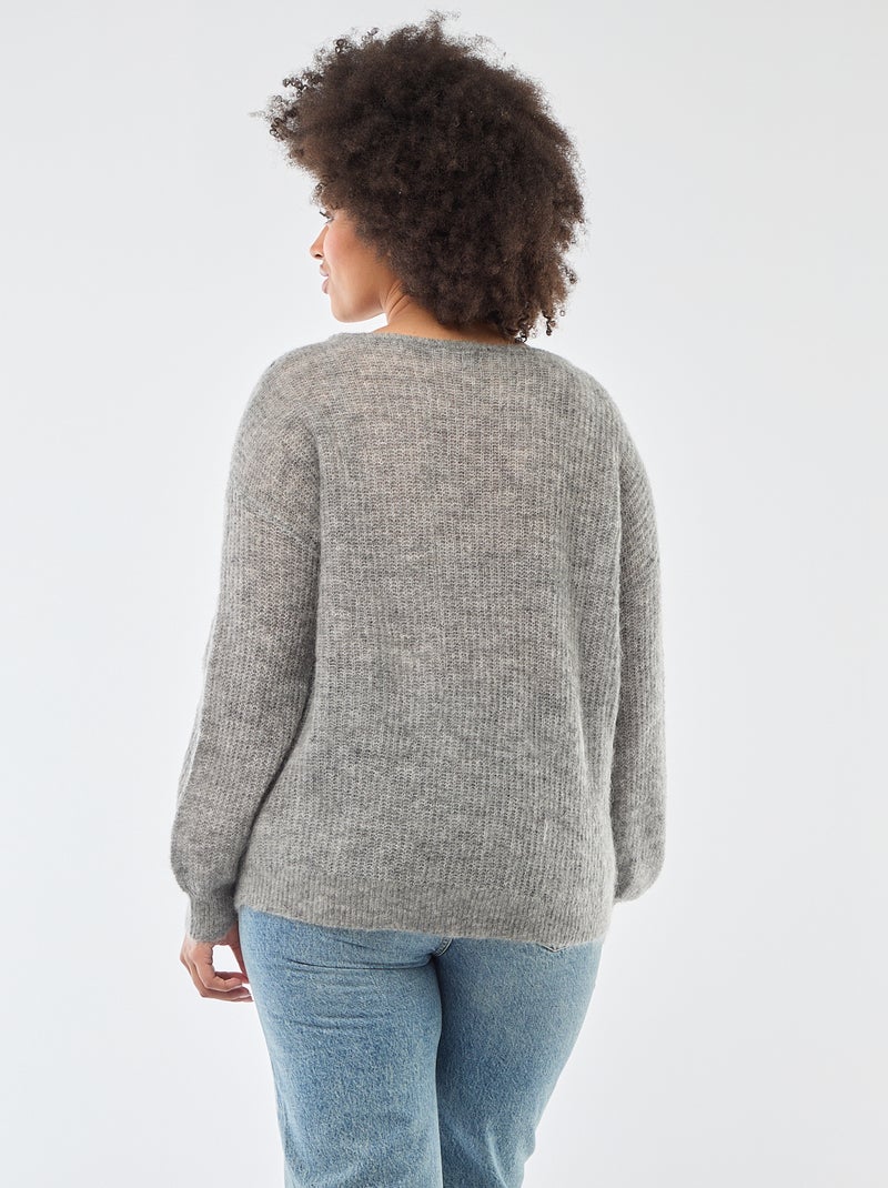 Warme trui van mohair met ronde hals Grijs - Kiabi