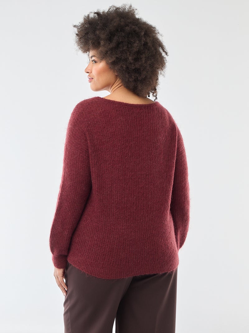 Warme trui van mohair met ronde hals Paars - Kiabi