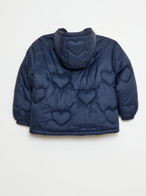 Waterafstotend donsjack met doorgestikt hartpatroon - Kiabi