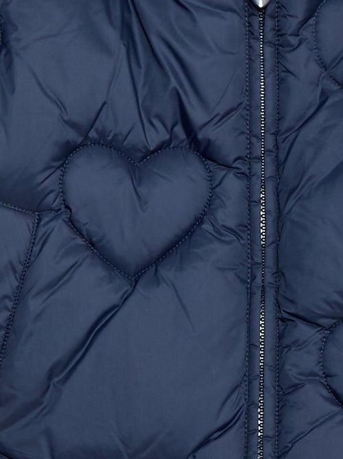 Waterafstotend donsjack met doorgestikt hartpatroon - Kiabi