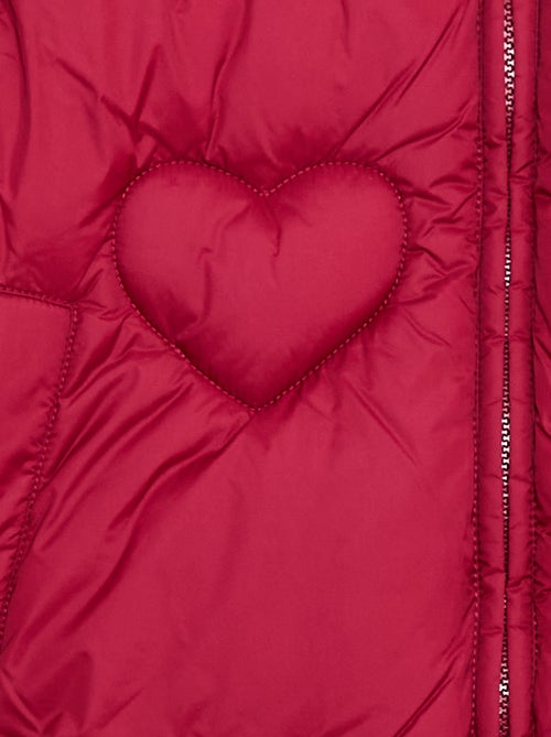 Waterafstotend donsjack met doorgestikt hartpatroon - Kiabi