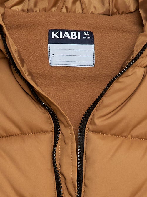 Waterafstotend donsjack met klepzakje en capuchon - Kiabi