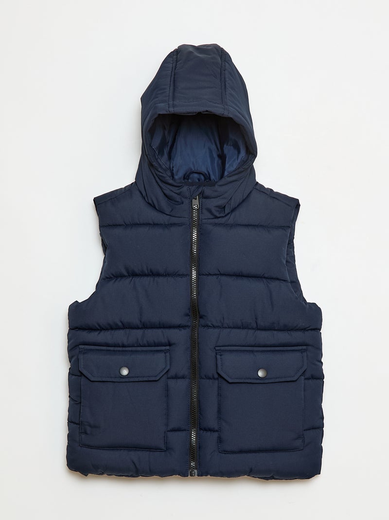 Waterafstotend donsjack met klepzakje en capuchon Blauw - Kiabi