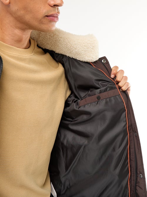 Waterafstotend, effen donsjack met aantrekkoordje in de zoom - Kiabi