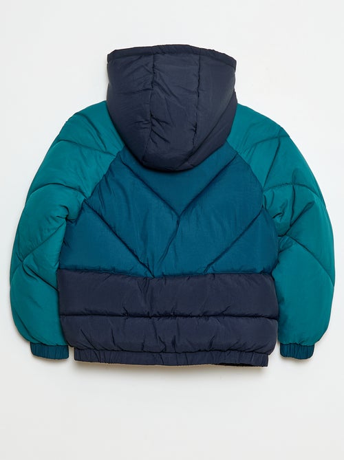 Waterafstotend, gewatteerd donsjack met colorblockpatroon - Kiabi