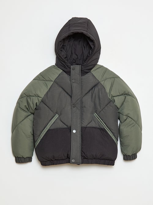 Waterafstotend, gewatteerd donsjack met colorblockpatroon - Kiabi