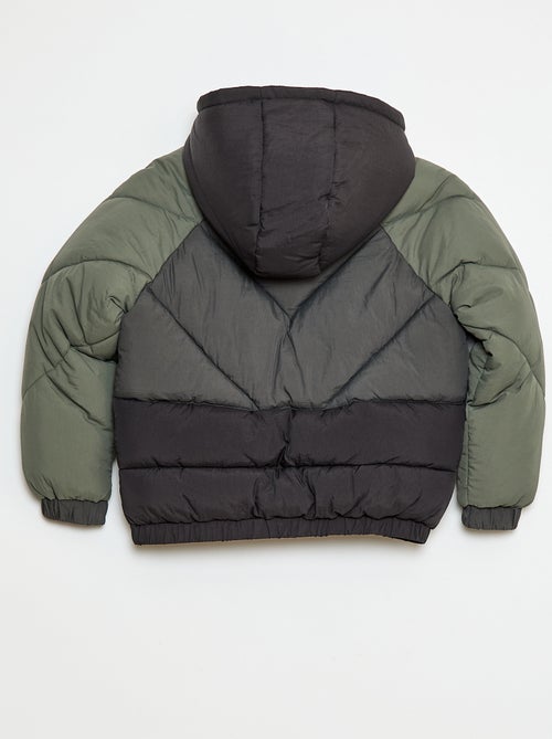 Waterafstotend, gewatteerd donsjack met colorblockpatroon - Kiabi