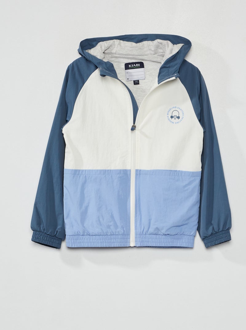 Waterafstotend jack met colorblock-patroon BLAUW - Kiabi