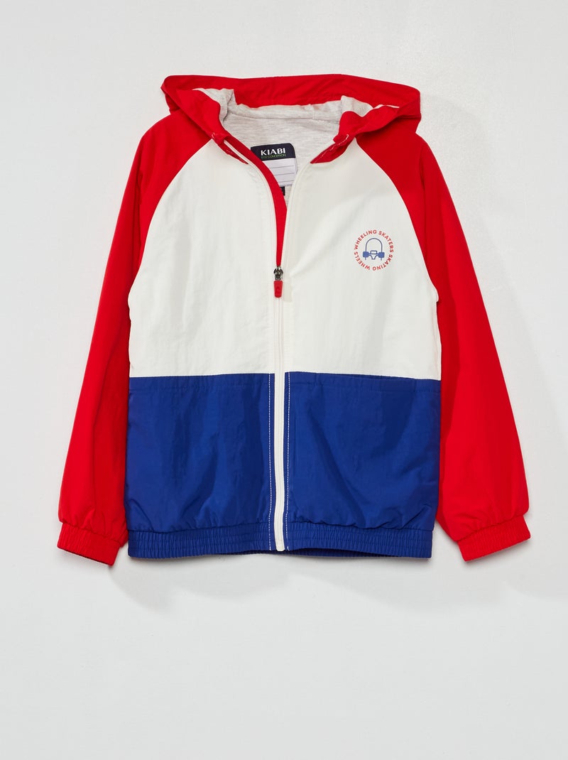 Waterafstotend jack met colorblock-patroon ROOD - Kiabi