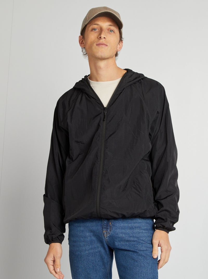 Waterafstotend windjack zwart - Kiabi