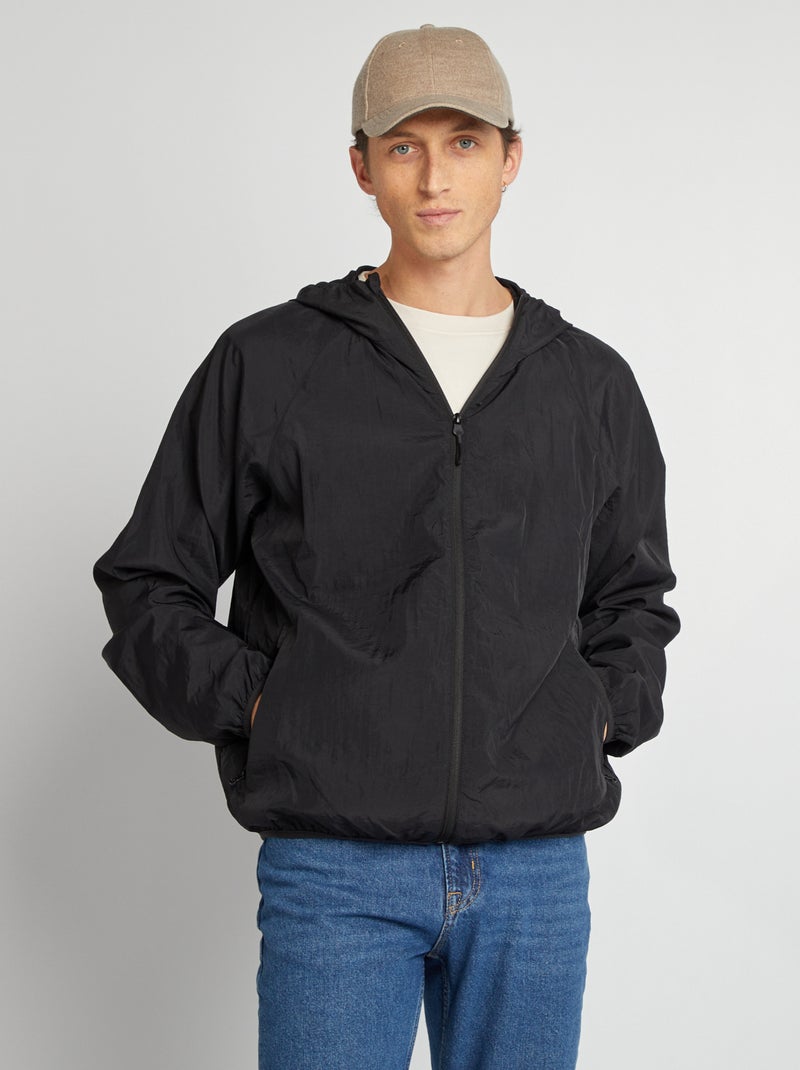 Waterafstotend windjack zwart - Kiabi