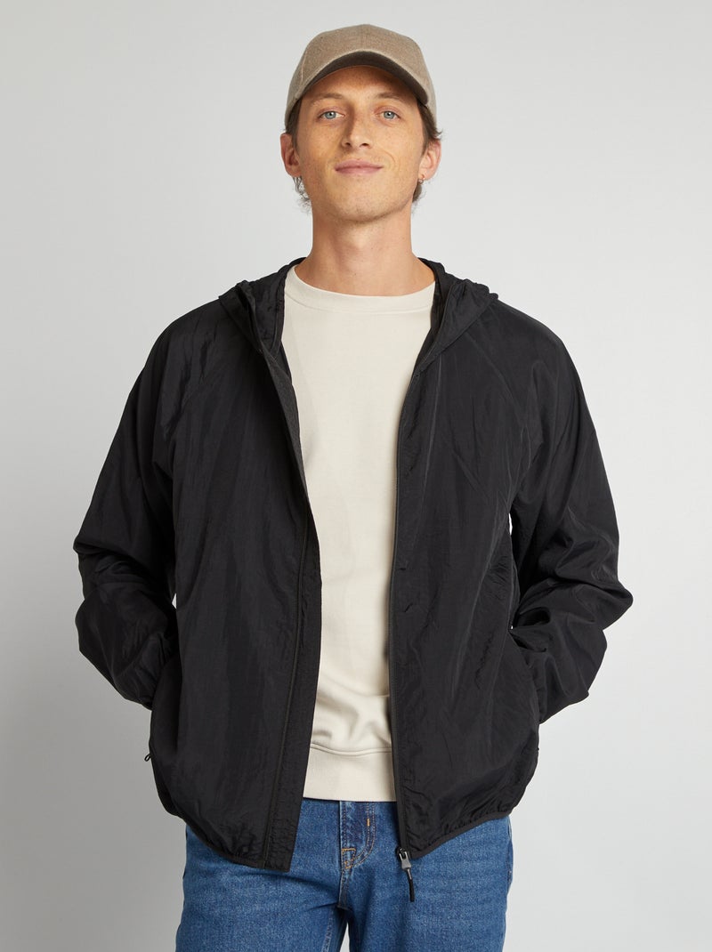 Waterafstotend windjack zwart - Kiabi