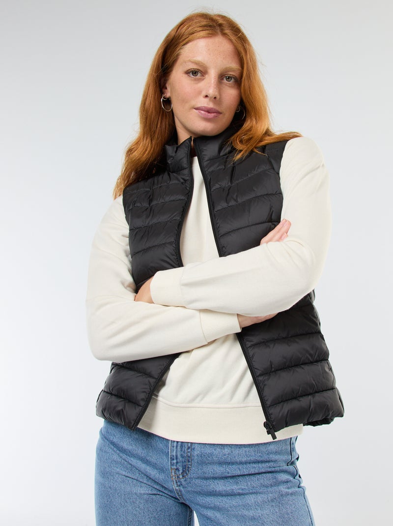 Waterafstotende doorgestikte bodywarmer zwart - Kiabi