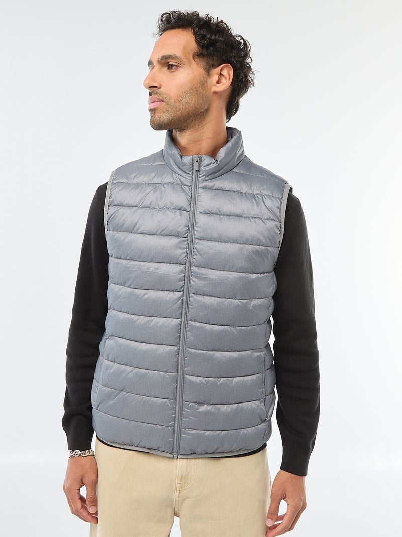 Waterafstotende effen bodywarmer Grijs - Kiabi