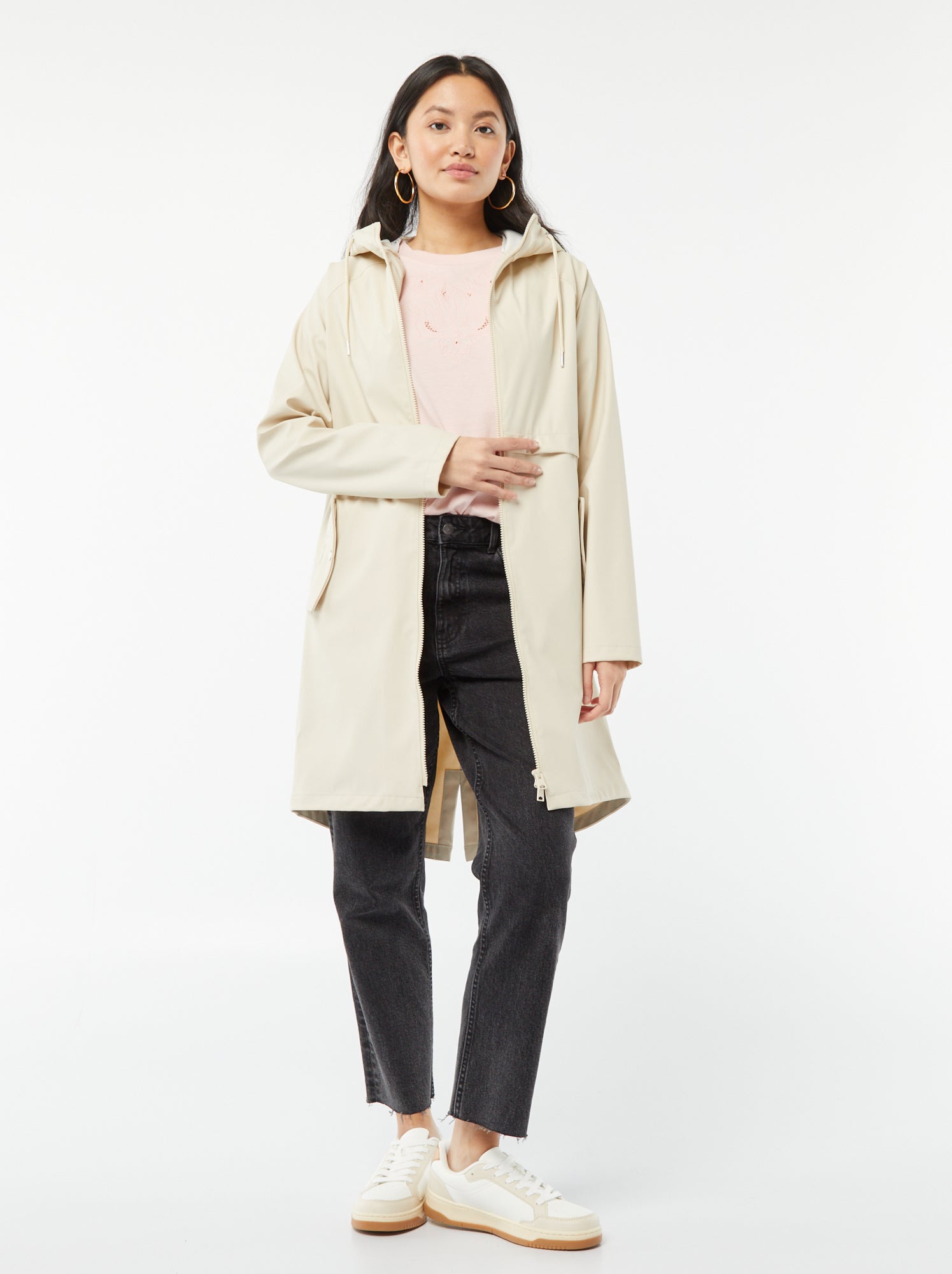 Waterafstotende parka met capuchon - BIEGE - Dame - 35.00€ - Kiabi