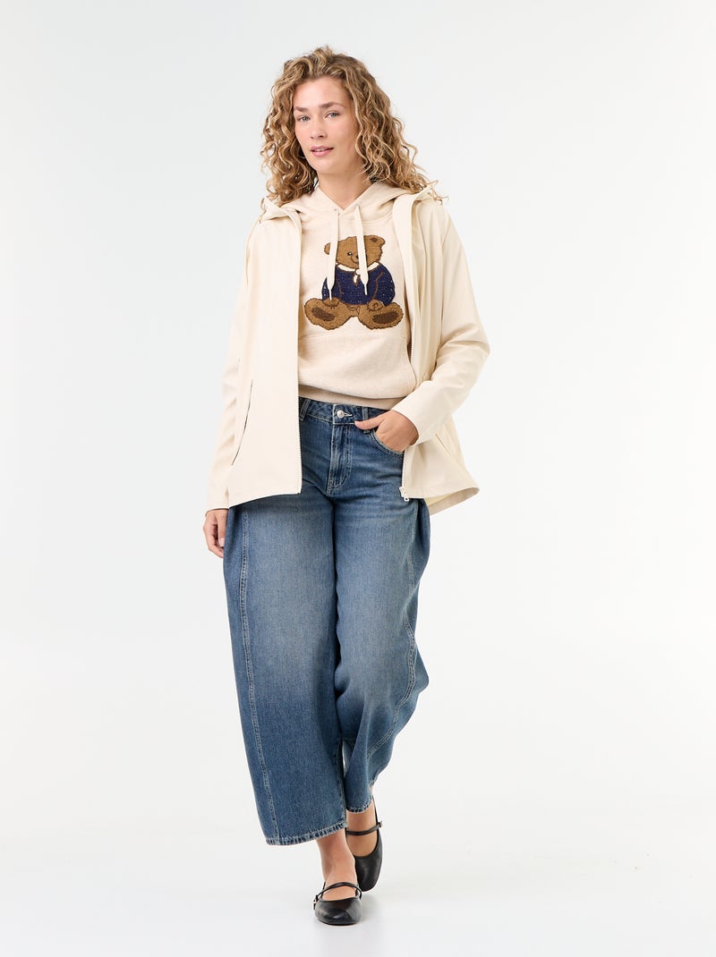 Waterafstotende parka met capuchon Biege - Kiabi