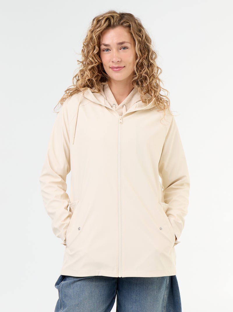 Waterafstotende parka met capuchon Biege - Kiabi