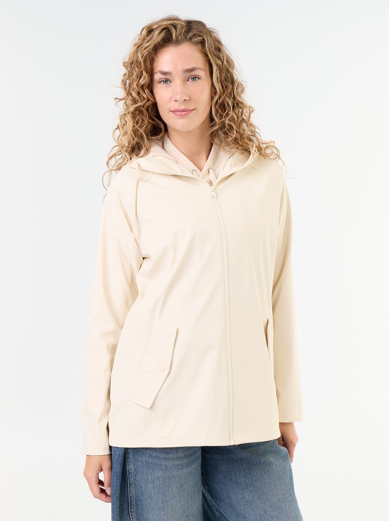 Waterafstotende parka met capuchon Biege - Kiabi