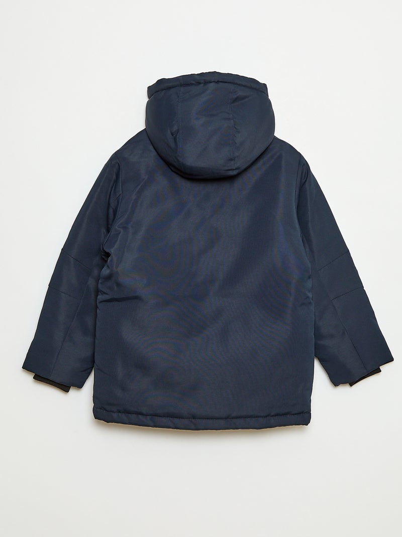 Waterafstotende parka met capuchon Blauw - Kiabi