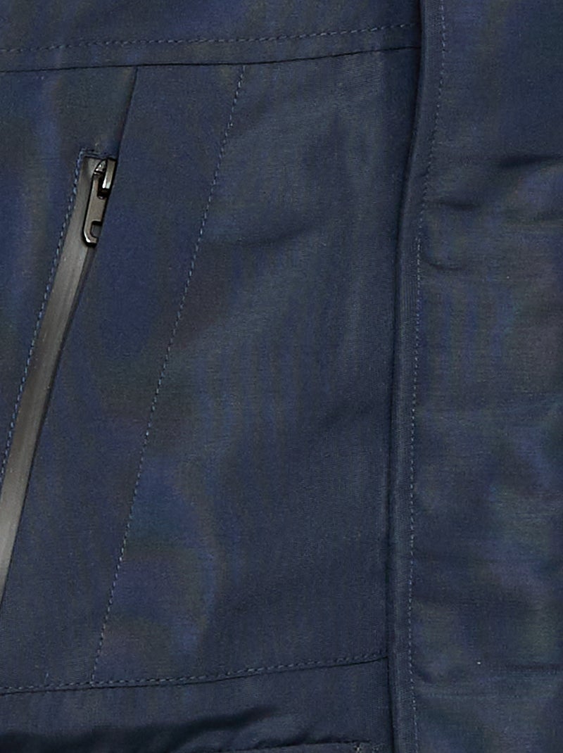 Waterafstotende parka met capuchon Blauw - Kiabi